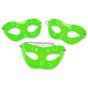Antifaz Liso Plástico Verde Fluo x1u
