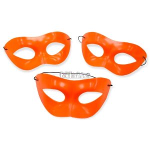Antifaz Liso Plástico Naranja Fluo x1u