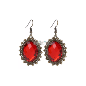 Aros Goticos con Gemas Rojas