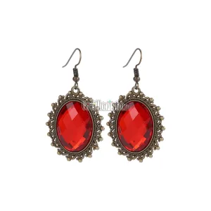 Aros Goticos con Gemas Rojas