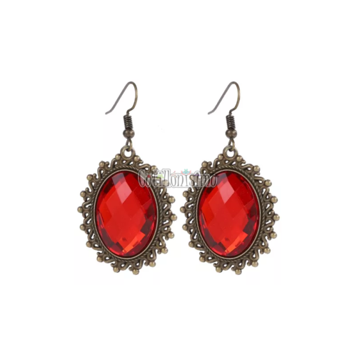 Aros Goticos con Gemas Rojas