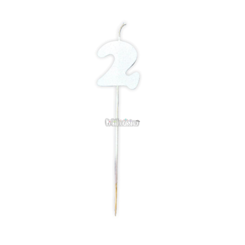 Vela Pinche Gibreada Nº2 Color Blanco