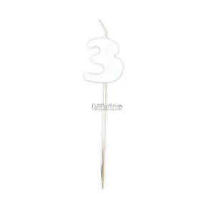 Vela Pinche Gibreada Nº3 Color Blanco