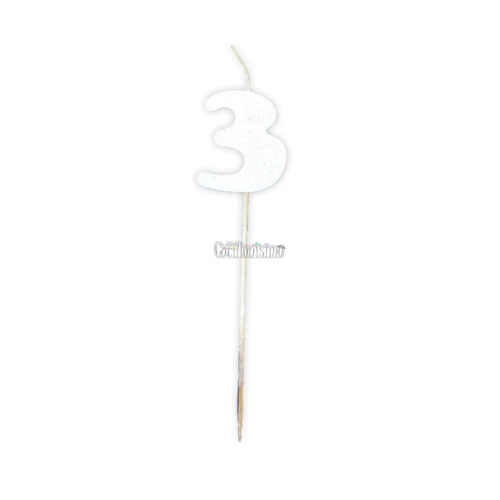 Vela Pinche Gibreada Nº3 Color Blanco