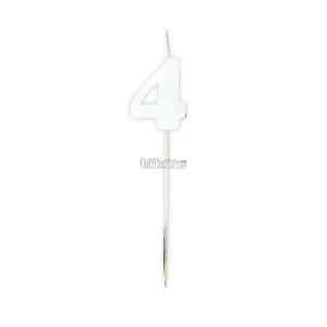 Vela Pinche Gibreada Nº4 Color Blanco