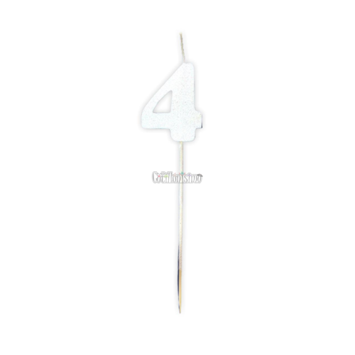 Vela Pinche Gibreada Nº4 Color Blanco
