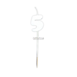 Vela Pinche Gibreada Nº5 Color Blanco