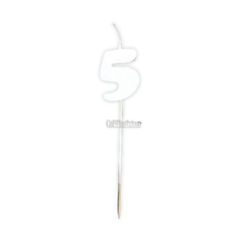 Vela Pinche Gibreada Nº5 Color Blanco