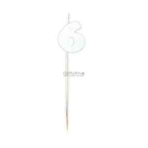 Vela Pinche Gibreada Nº6 Color Blanco