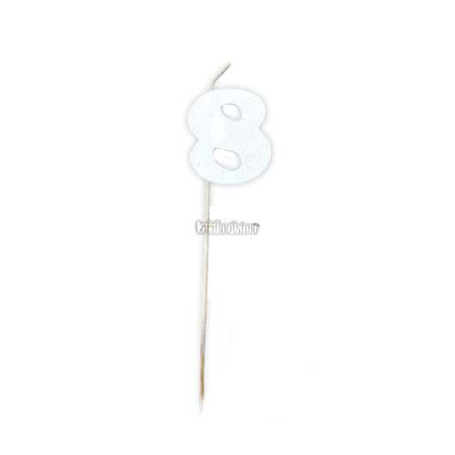 Vela Pinche Gibreada Nº8 Color Blanco