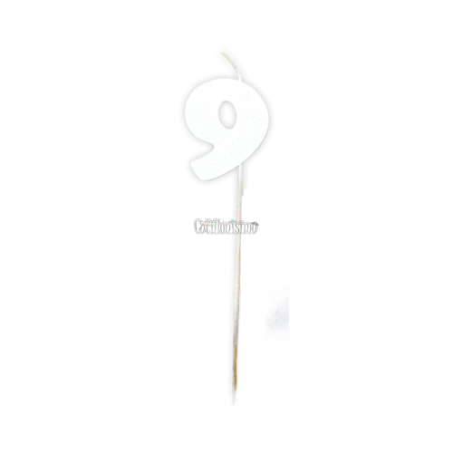 Vela Pinche Gibreada Nº9 Color Blanco