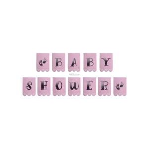 Banderin BABY SHOWER Rosa Pastel