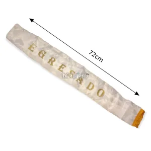 Alternative view of Banda de Egresado 72cm Blanca y Dorada