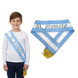 Banda Patria Si Prometo 70 cm Celeste y Blanca Argentina