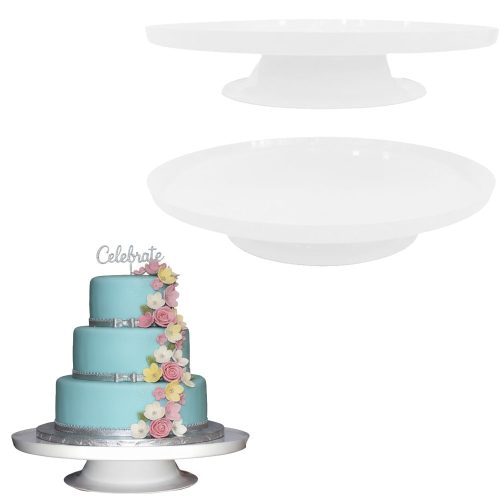 Bandeja Posa Torta con Pie Color Blanco 26 cm