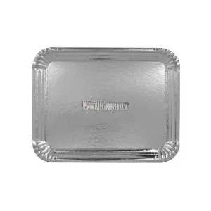 Bandeja Rectangular N°2 Plateada 15 X 20 Cm