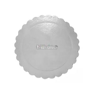 Bandeja Redonda Sol Carton Laminado Plateado 20 cm