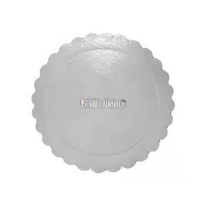 Bandeja Redonda Sol Carton Laminado Plateado 20 cm
