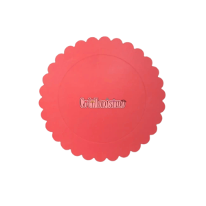 Bandeja Redonda Sol Carton Laminado Rojo Metalizado 20 cm