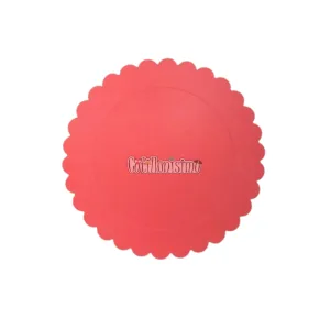 Bandeja Redonda Sol Carton Laminado Rojo Metalizado 20 cm