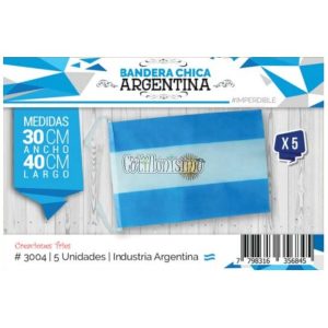 Bandera Chica Argentina Friselina 30 x 40cm x5u