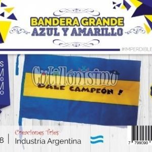 Bandera Grande AZUL y AMARILLO (FRISELINA) 60x90cm X5 Unidades