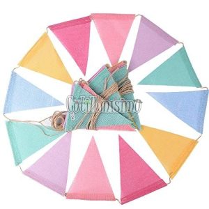 Banderin Arpillera Multicolor Liso