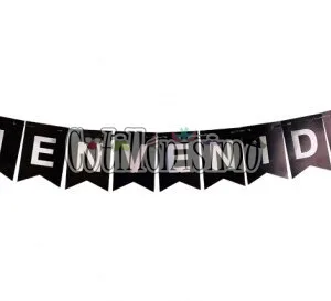 Banderin Bienvenidos Color Negro