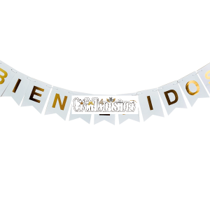 Banderin Bienvenidos Color Blanco