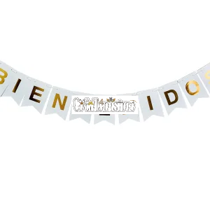 Banderin Bienvenidos Color Blanco