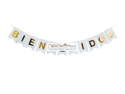 Banderin Bienvenidos Color Blanco