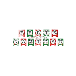 Banderin FELIZ NAVIDAD  Rojo y Verde x 3mts