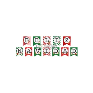 Banderin FELIZ NAVIDAD  Rojo y Verde x 3mts