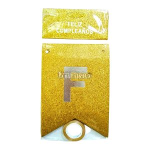 Banderin Feliz Cumpleaños Gibreado Dorado