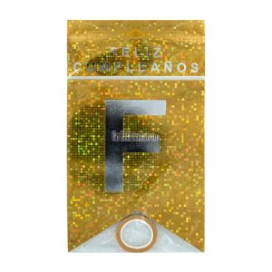 Banderin FELIZ CUMPLEAÑOS Holografico Dorado
