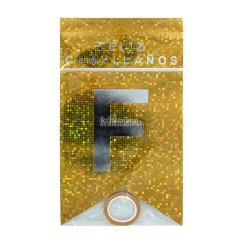 Banderin FELIZ CUMPLEAÑOS Holografico Dorado