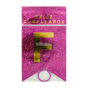 Banderin FELIZ CUMPLEAÑOS Holografico Fucsia