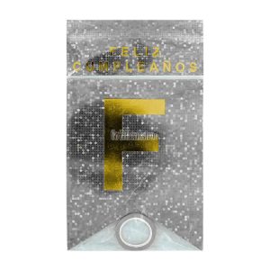 Banderin FELIZ CUMPLEAÑOS Holografico Plateado