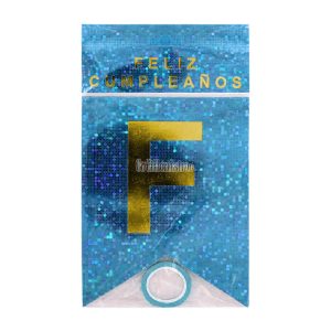 Banderin FELIZ CUMPLEAÑOS Holografico Celeste