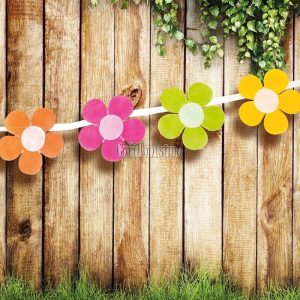Banderin Flores Lisas de 5 Petalos (FRISELINA)