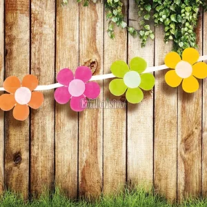 Banderin Flores Lisas de 5 Petalos (FRISELINA)