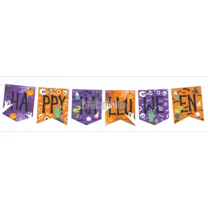 Banderin Estampado Happy Halloween Cartulina