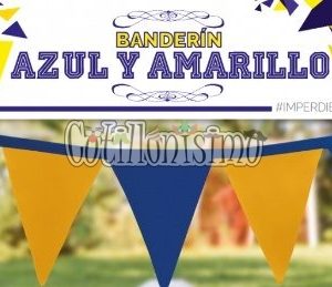 Banderin Liso AZUL y AMARILLO 3Mts (FRISELINA)