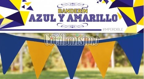 Banderin Liso AZUL y AMARILLO 3Mts (FRISELINA)