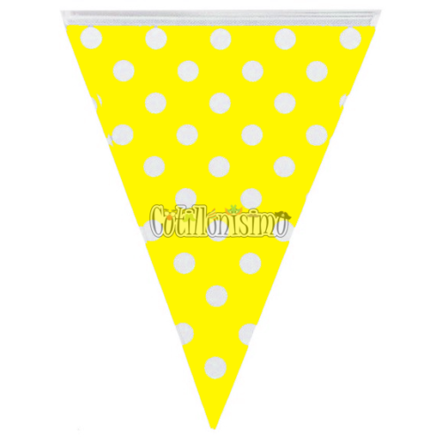 Banderin Lunares Color Amarillo 2mts