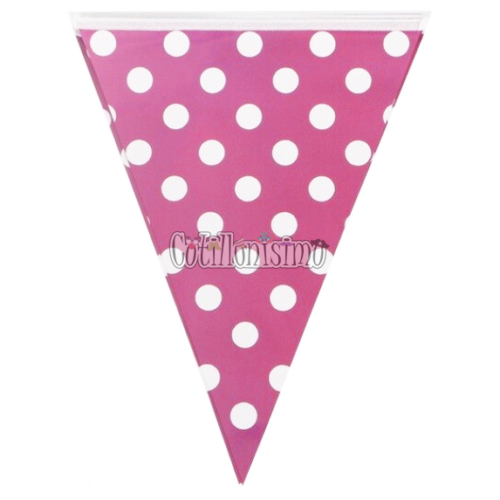 Banderin Lunares Color Rosa 2mts