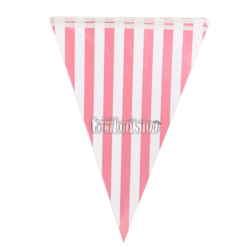 Banderín Rayas Rosa Pastel y Blanco 2mts