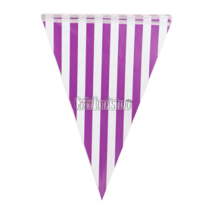 Banderín Rayas Violeta y Blanco 2mts
