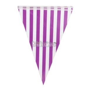 Banderín Rayas Violeta y Blanco 2mts