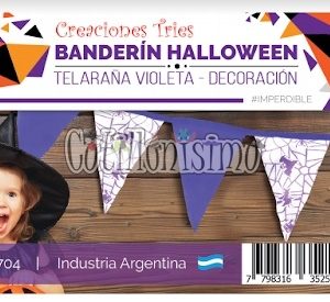 Banderin Telaraña Violeta Base Blanca 3 Mts (FRISELINA)